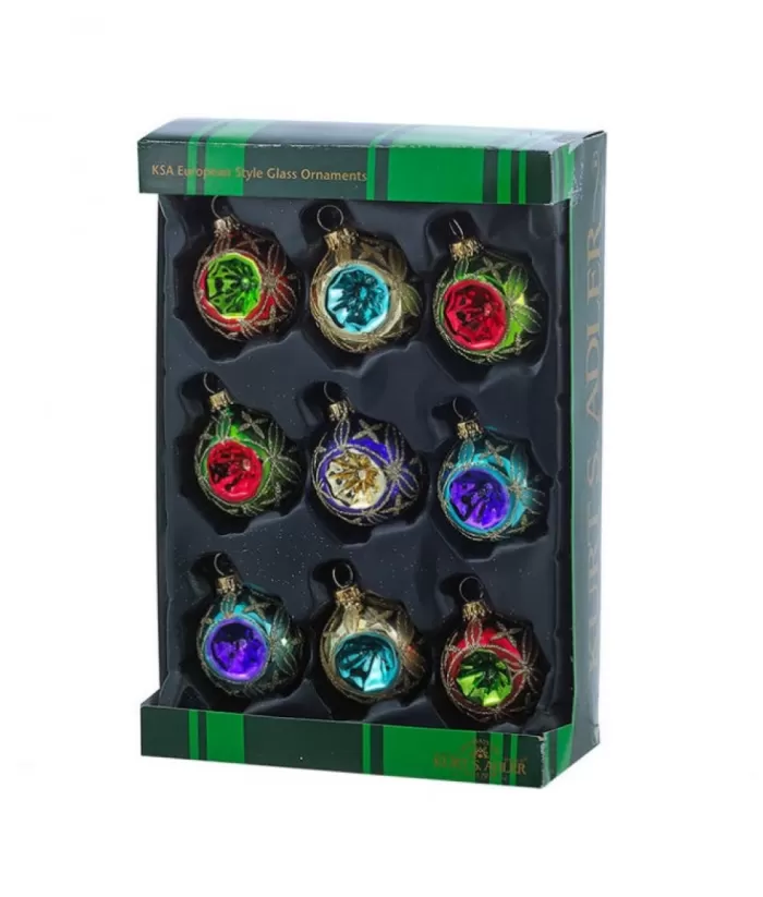 Boutique de Noël Santa'S Workshop*45Mm Miniature Multicolored Glass Reflector Ornaments