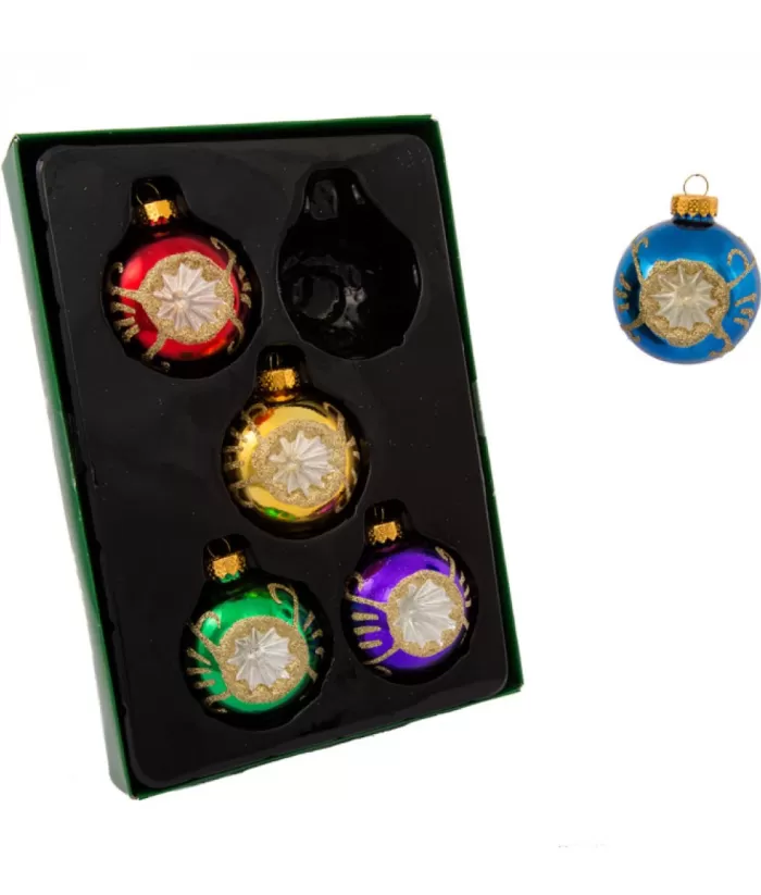 Boutique de Noël Santa'S Workshop*60Mm Multicolored Glass Reflector Ornaments