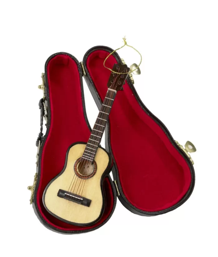 Boutique de Noël Music*6 String Replica Guitar With Protective Black Box, Ornament