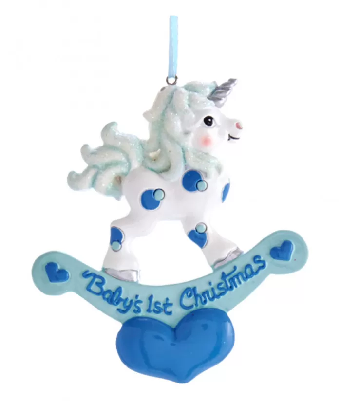 Online Baby'S 1St Christmas'' Blue Unicorn Ornament First Christmas