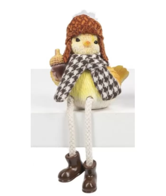 Hot Dangling Legs, Cosy Bird, With Acorn, Shelf Ornament Animals