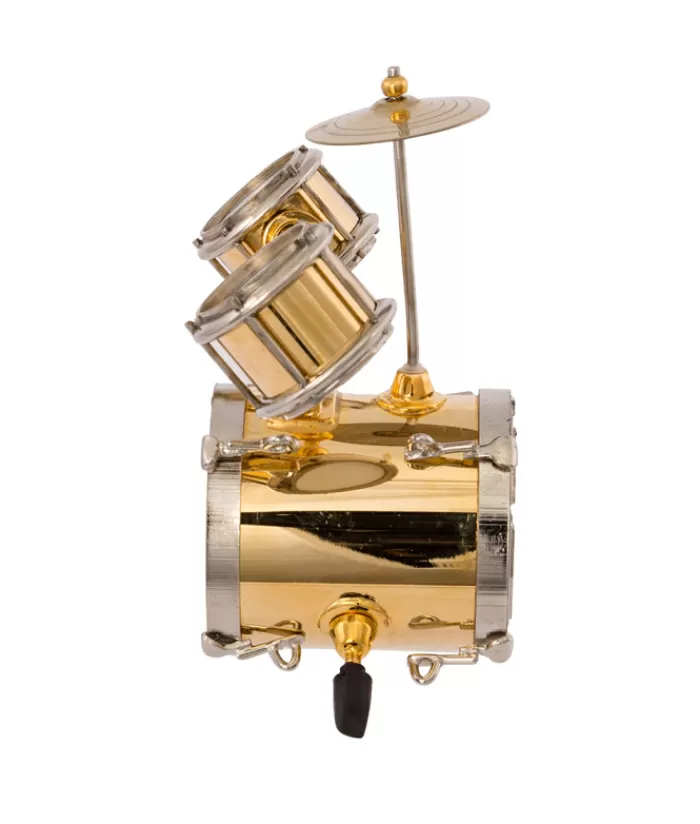 Hot Drum Kit In Metal, 4"Ornament In Black Jewel Box Hobbies & Professions