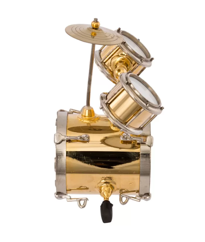 Hot Drum Kit In Metal, 4"Ornament In Black Jewel Box Hobbies & Professions