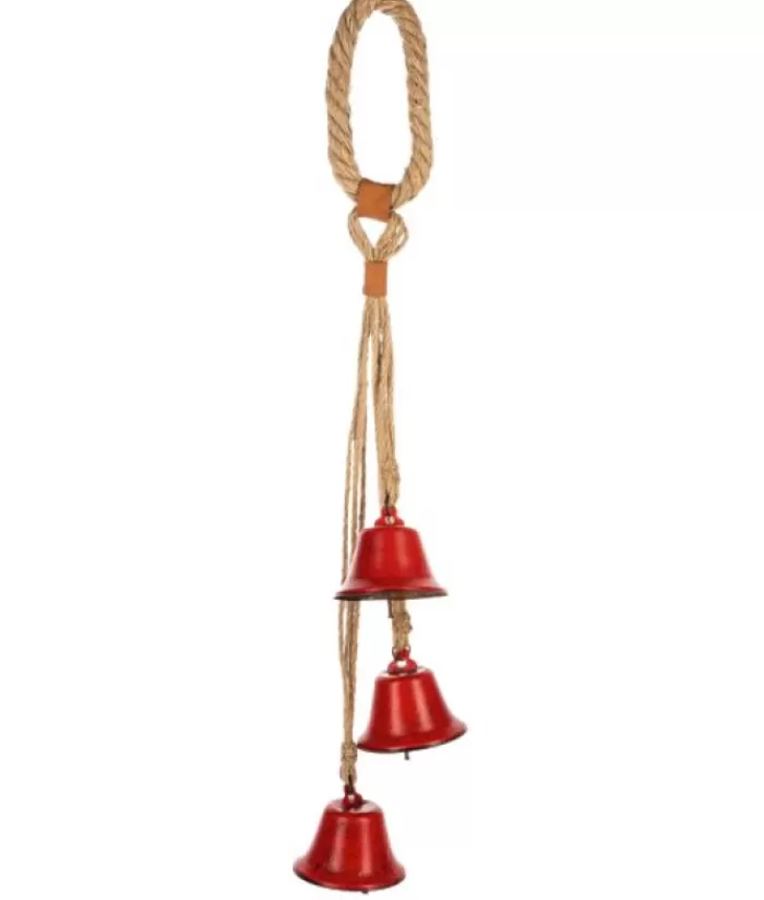 Clearance Home Decor, Red Bell Door Hanger, Measures 22" Long Bells