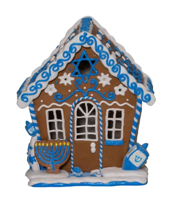 Boutique de Noël Ginger Bread & Candy Shoppe*Home Decoration, Hanukka Home, Measures 7 Inches, Led Illumination