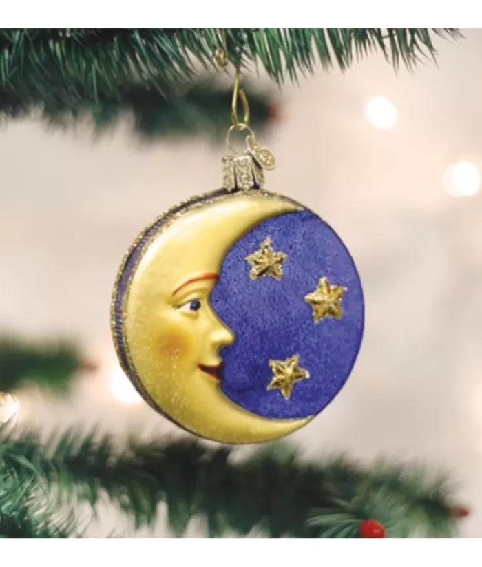 Boutique de Noël Varied Shapes*Love You To The Moon, Moon Shaped Glass Ornament