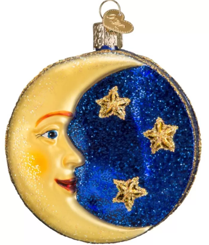 Boutique de Noël Varied Shapes*Love You To The Moon, Moon Shaped Glass Ornament