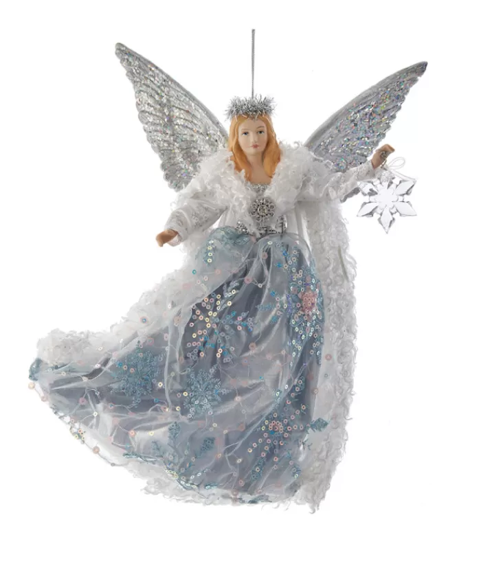 Cheap Ornament, Angel In Silver And Lavender Gown, Measures 12" Angels & Santas