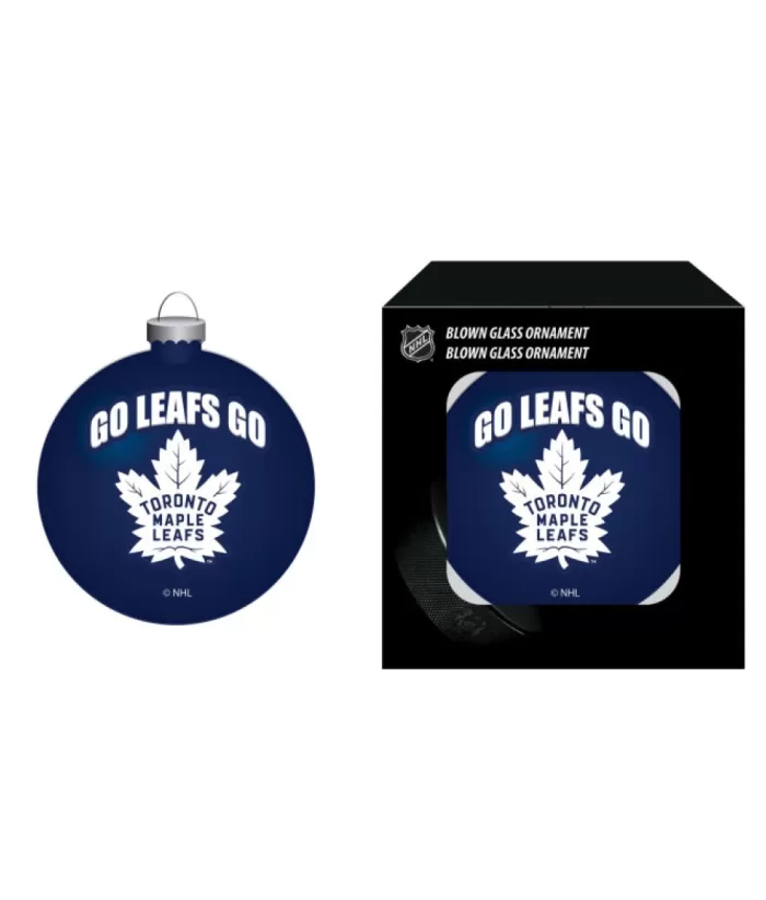 Boutique de Noël Miscellaneous*Ornament, Blown Glass Ball, Nhl Toronto Maple Leafs