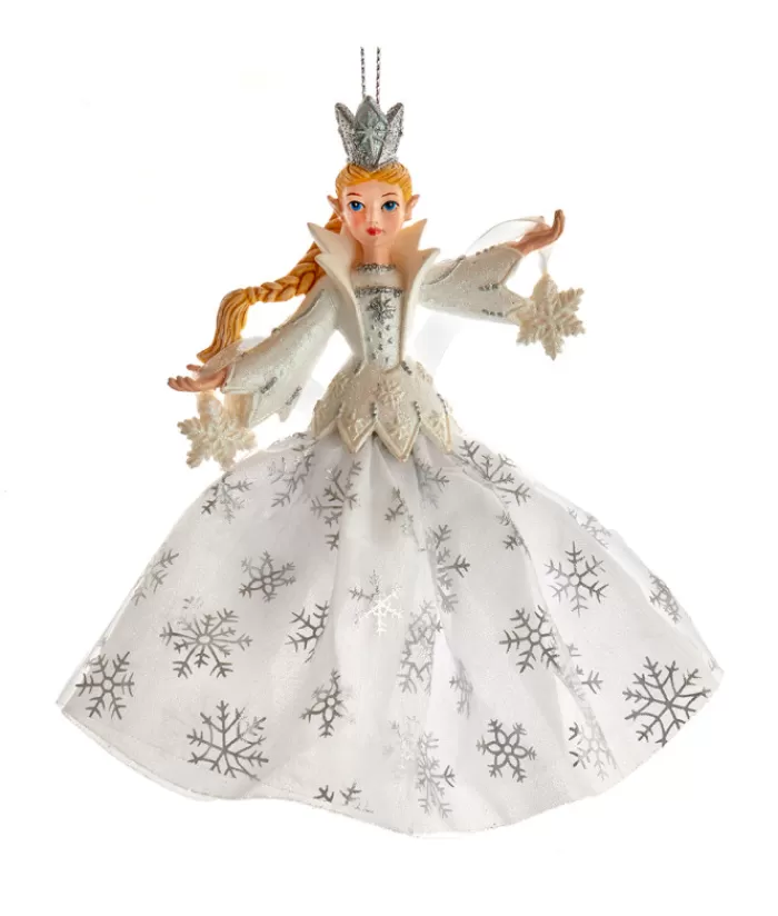 Cheap Ornament, Elegant Elvish Snow Queen, With Snow Flake Spangled Dress The Elves