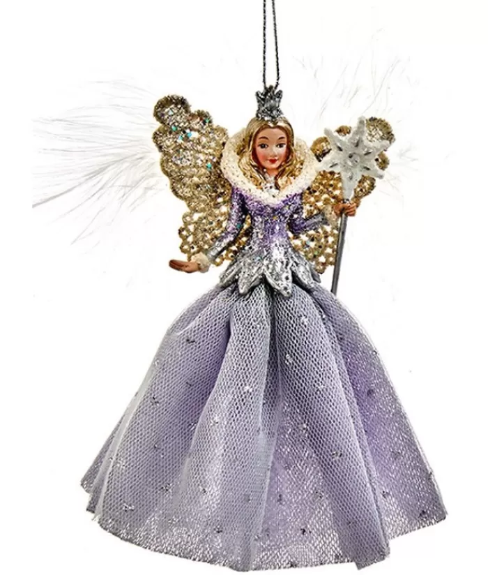 Clearance Ornament, Elegant, Snow Queen, In A Lavender And Blue Gown Seasons Of Elegance