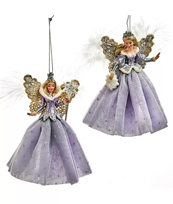 Clearance Ornament, Elegant, Snow Queen, In A Lavender And Blue Gown Seasons Of Elegance