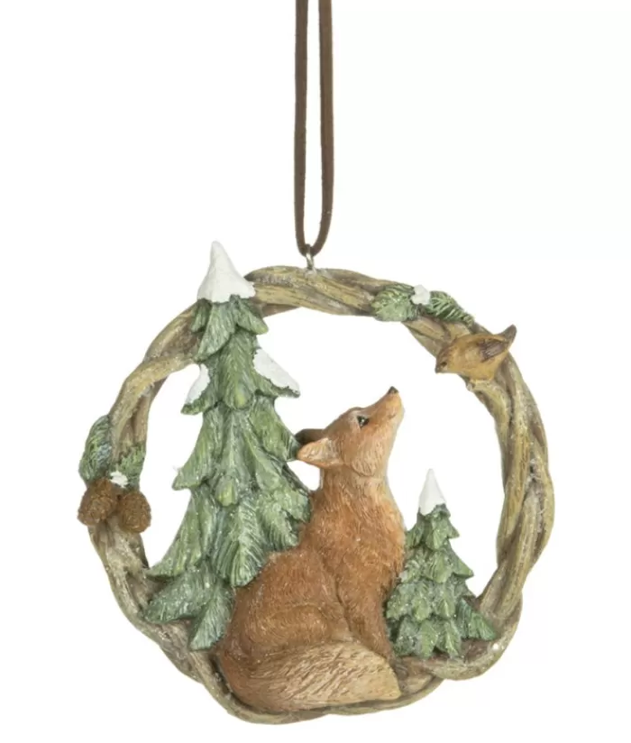 Discount Ornament, Garland Featuring Forest Fox And Small Bird. Animals