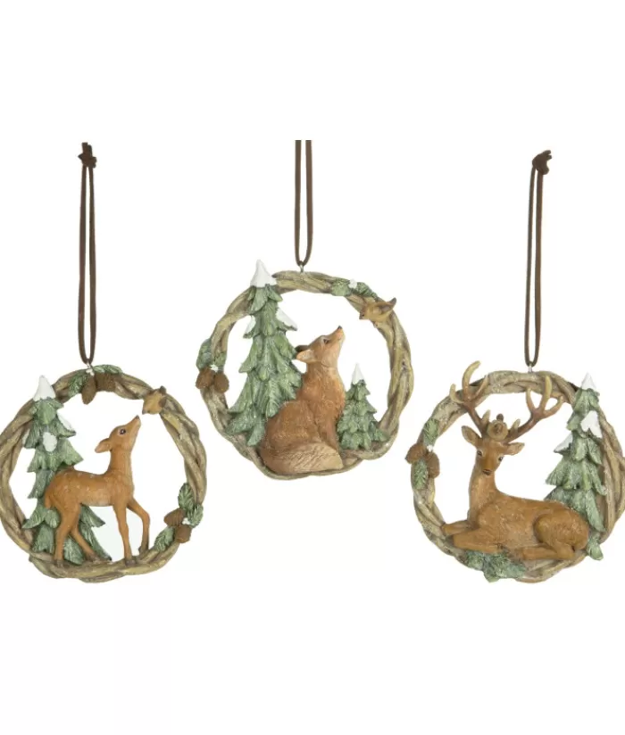 Flash Sale Ornament, Garland Featuring Stag And Pine Tree. Animals