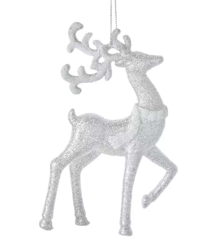 Clearance Ornament, Glittering Stag With Neck Scarf Animals