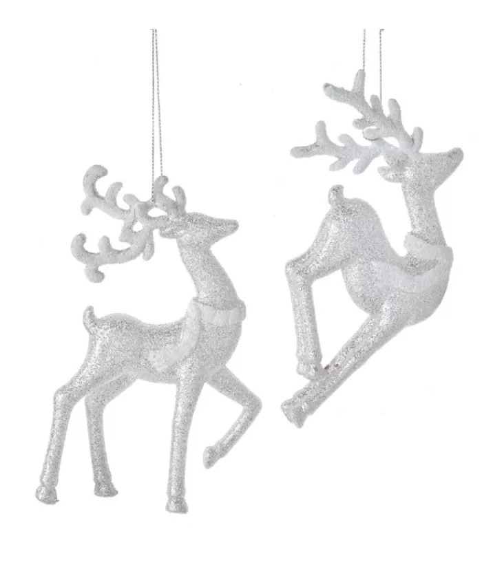 Clearance Ornament, Glittering Stag With Neck Scarf Animals