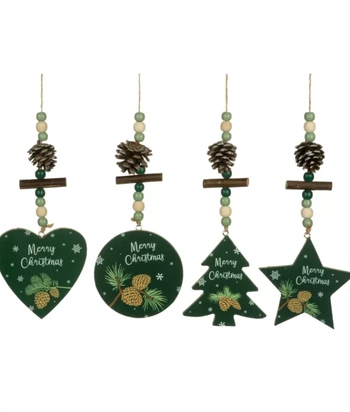 Flash Sale Ornament, Green Star Shape With Motif And Decoration Family & Friends