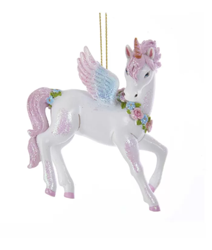 Fashion Ornament, Majestic Winged Pink And White Unicorn Family & Friends