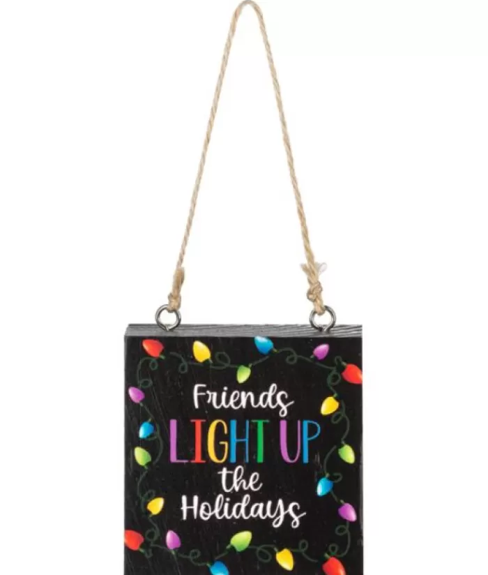 Cheap Ornament, Plaque, With Message "Friends Light Up The Holidays" Sweet Sentiments