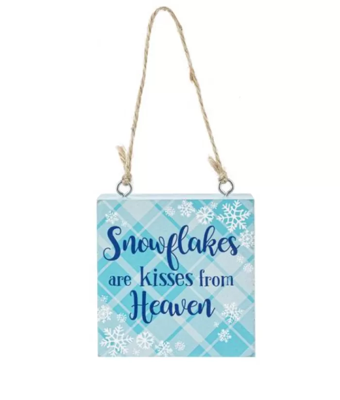 Cheap Ornament, Plaque, With Message "Snowflakes Are Kisses From Heaven" Family & Friends