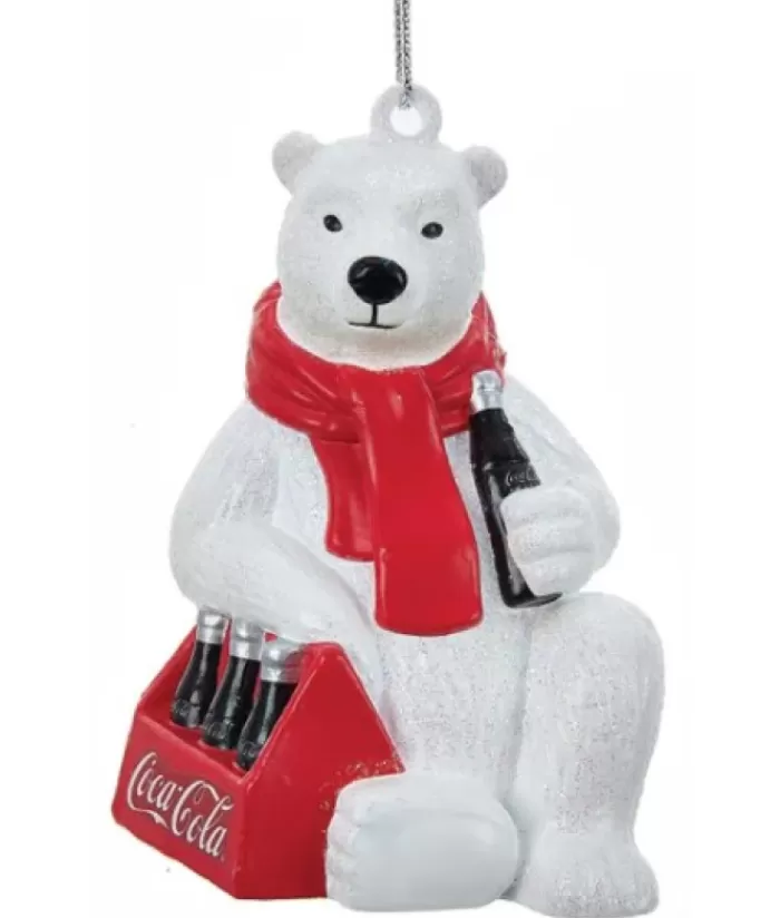 Flash Sale Ornament, Polar Bear With A 6 Pack Of Cold Coca Cola Foody & Drinks