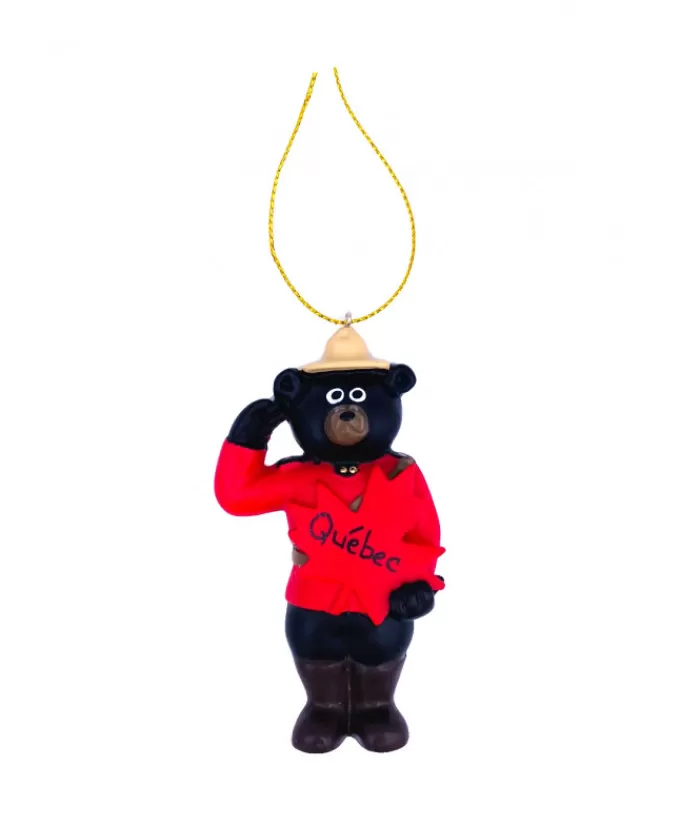 Discount Ornament, Rcmp Black Bear Saluting With Maple Leaf And Quebec Hobbies & Professions