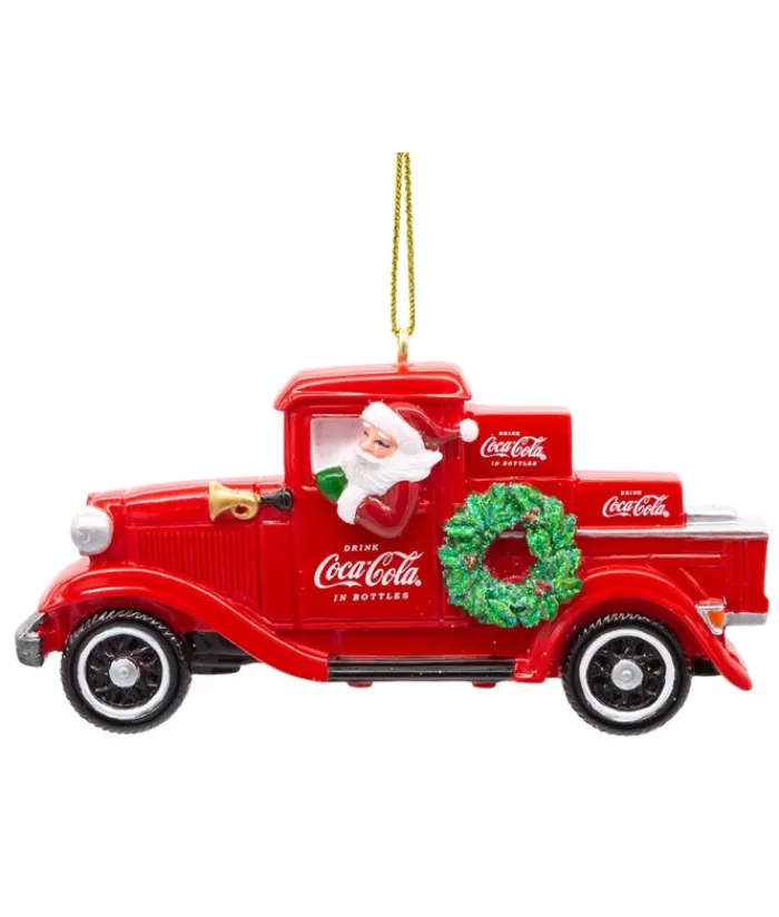 Cheap Ornament, Red Coca Cola Pickup Truck With Garland, Full Of Coca Cola Foody & Drinks