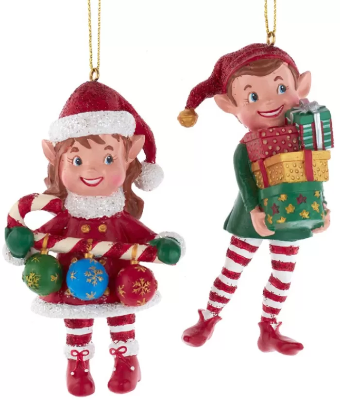 Cheap Ornament, "Red Hat", Elf With An Armful Of Gifts Gnomes & Elves
