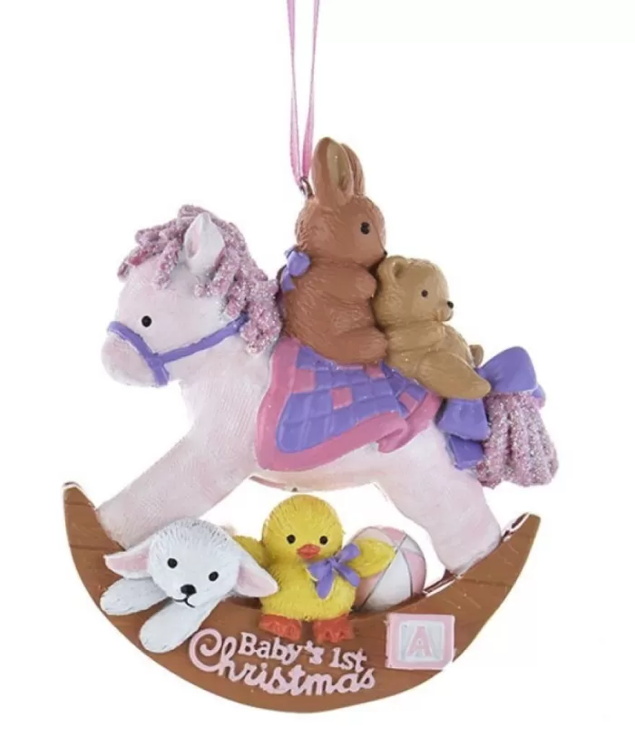 Boutique de Noël Family & Friends*Ornament, Rocking Horse And Stuffed Animals. "Baby'S First Christmas"
