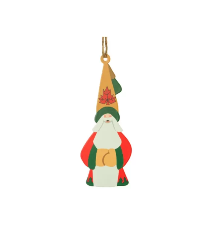 Boutique de Noël Rustic*Ornament, Santa With Maple Leaf Toque, Souvenir Of Canada.