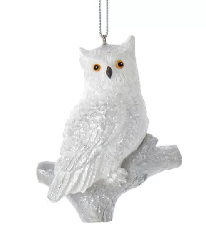 Cheap Ornament, Silver And White Owl, Resting On A Branch Seasons Of Elegance