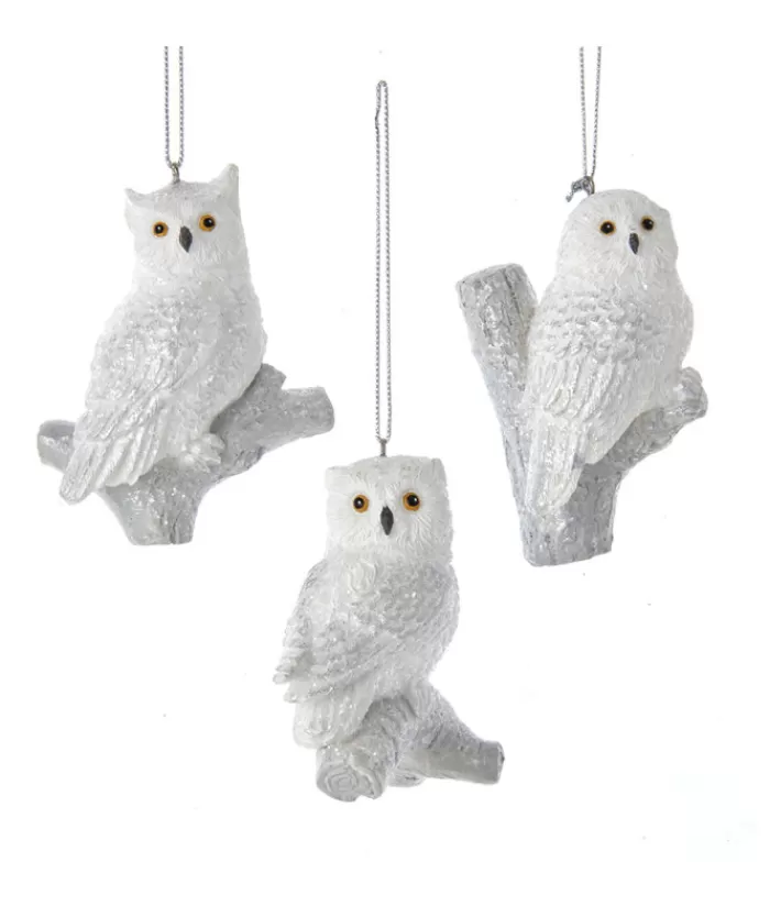 Cheap Ornament, Silver And White Owl, Resting On A Branch Seasons Of Elegance