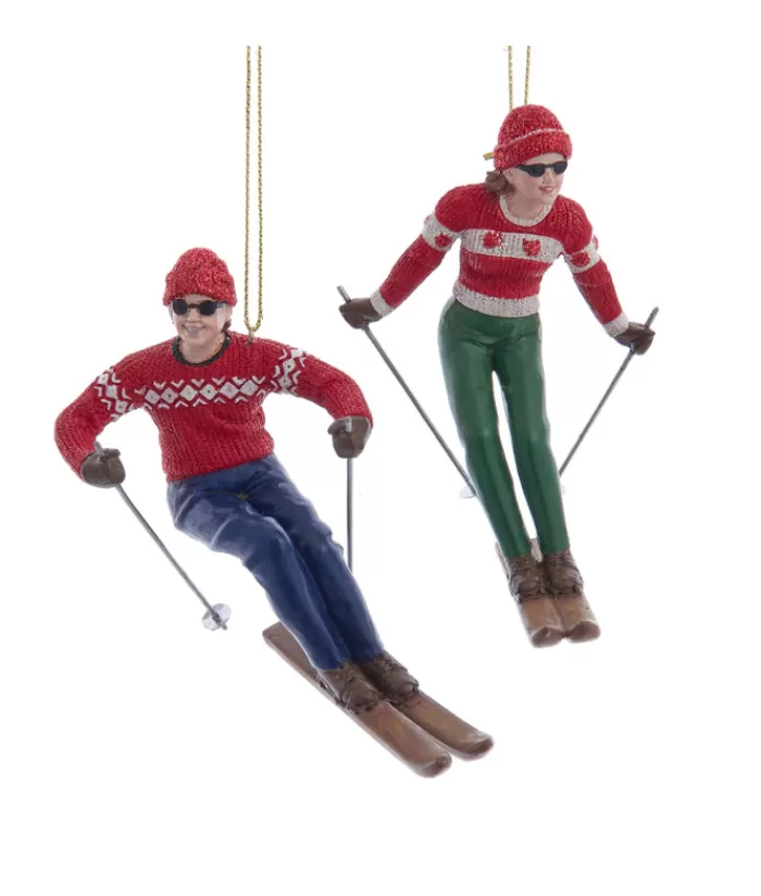 Discount Ornament, Vintage Style Woman Skier Hobbies & Professions