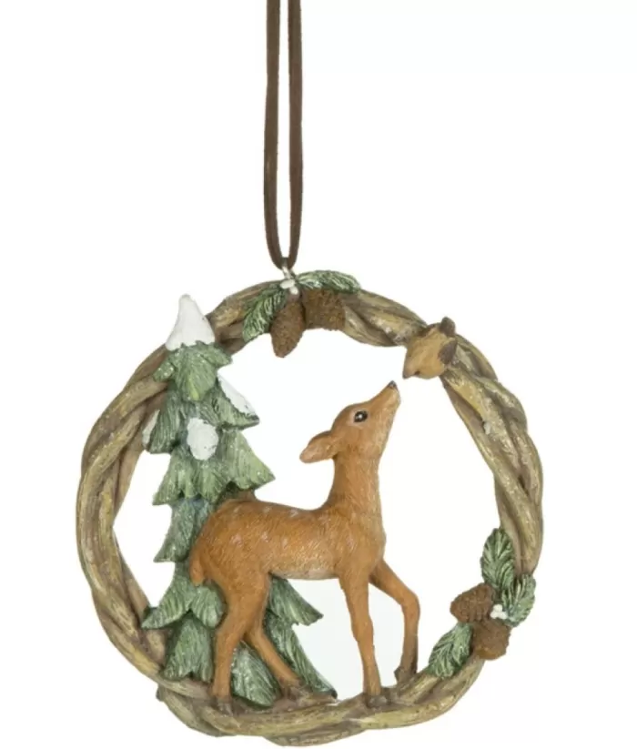 Boutique de Noël Rustic*Ornement, Guirlande Figurant Un Faune Et Un Petit Oiseau.