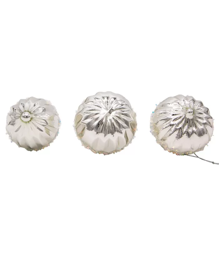 Sale Round, Onion And Filial Style Silver Ball Ornaments, 80Mm Miscellaneous