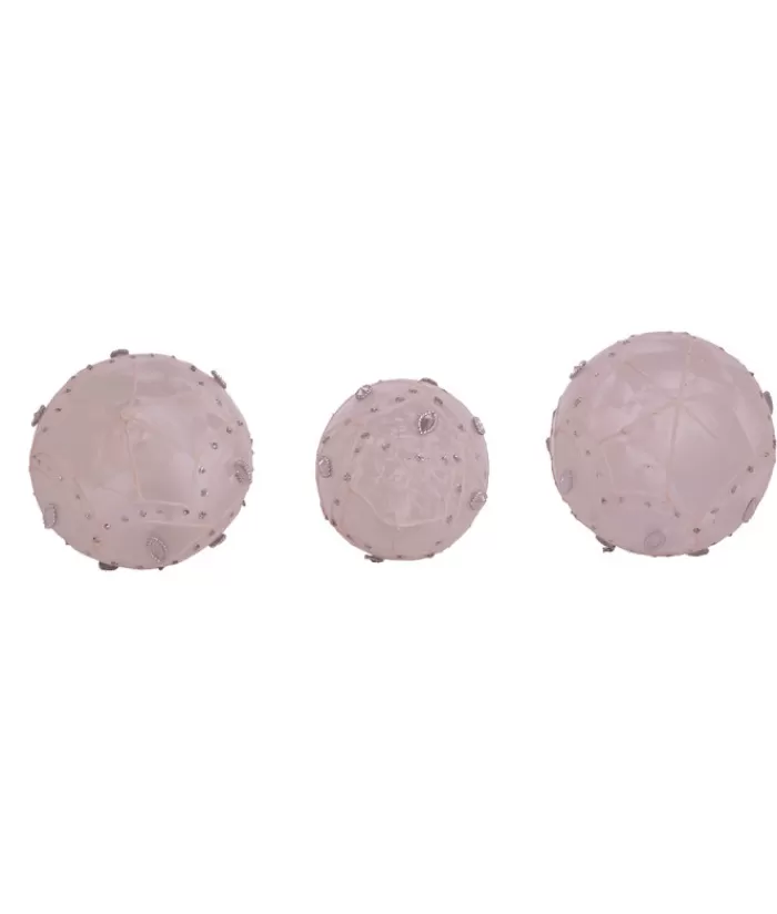 Cheap Round, Onion And Filial White Glass Balls, 80Mm, Box Of 3 Miscellaneous