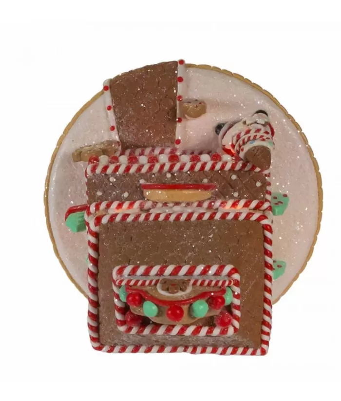 Boutique de Noël Usb & Led*Table Ornament, 7",Gingerbread Shoppe Battery Operated C7 Bulb