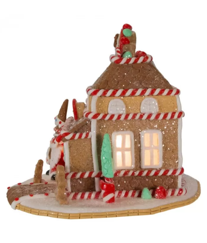 Boutique de Noël Usb & Led*Table Ornament, 7",Gingerbread Shoppe Battery Operated C7 Bulb