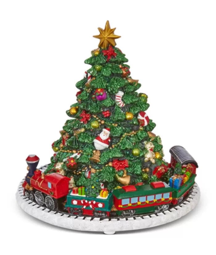 Boutique de Noël Santa'S Workshop*Table Ornament, Clockwork Animated Musical Tree, Measures 6 Inches Tall.