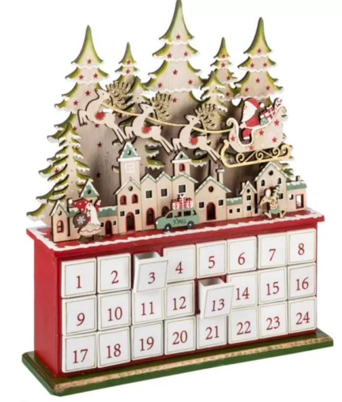 Boutique de Noël Miscellaneous*Table Piece, Elegant Decorative Advent Calendar, Led Lighting
