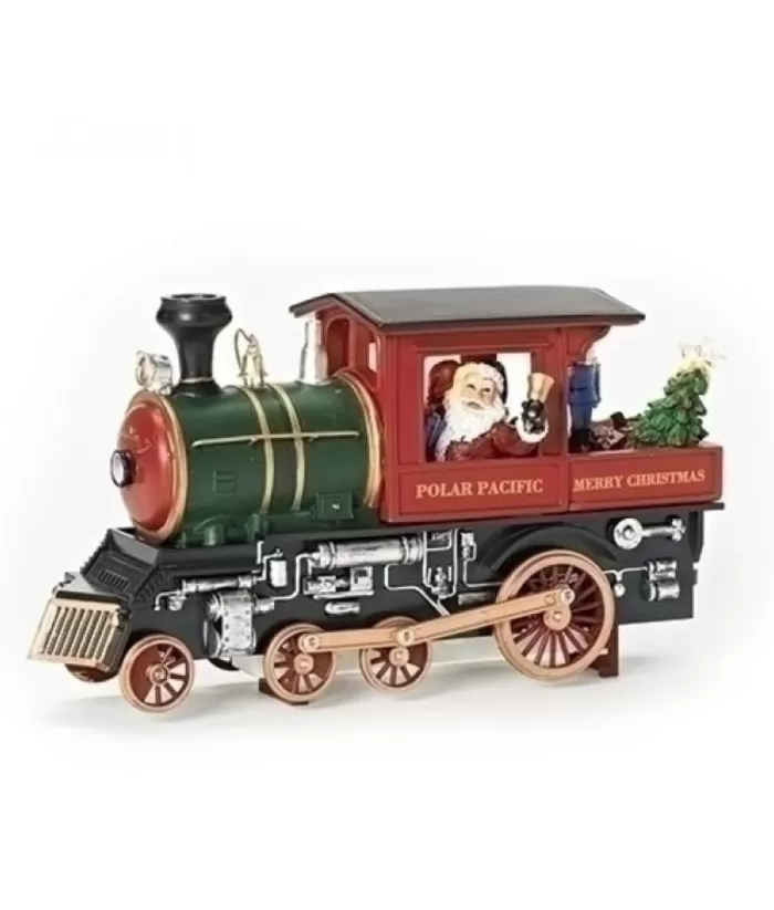 Boutique de Noël Santa'S Workshop*Table Piece, Led Lit, Musical Steam Locomotive, With Santa Driving