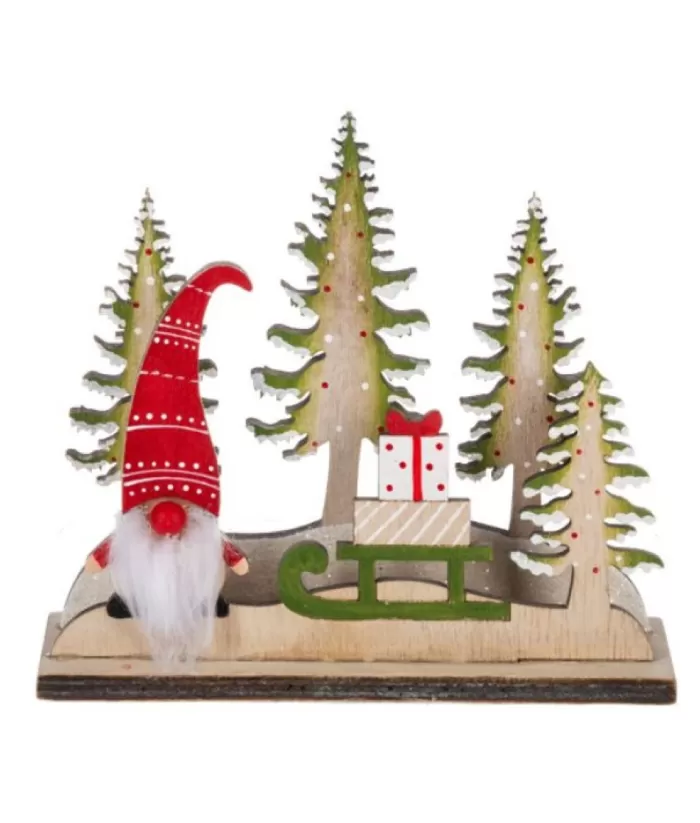 Boutique de Noël Nordic Villages*Table Piece, Ornament, Nordic Villages, Gnome With Sled