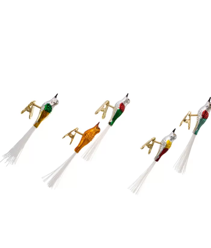 Best Sale Vintage Glass Bird Clip-On Ornaments Animals