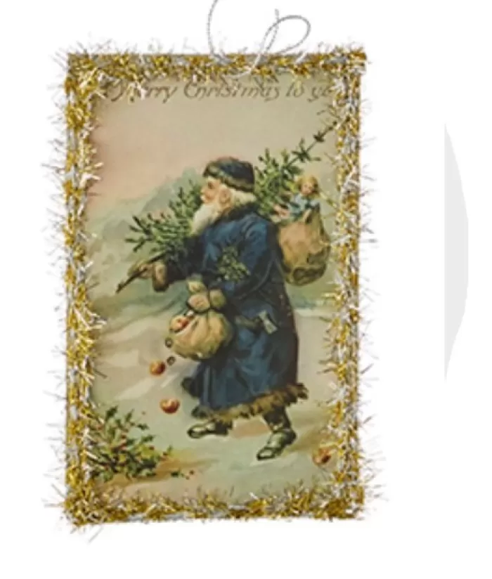 Flash Sale Vintage Santa Postcard Ornament Miscellaneous