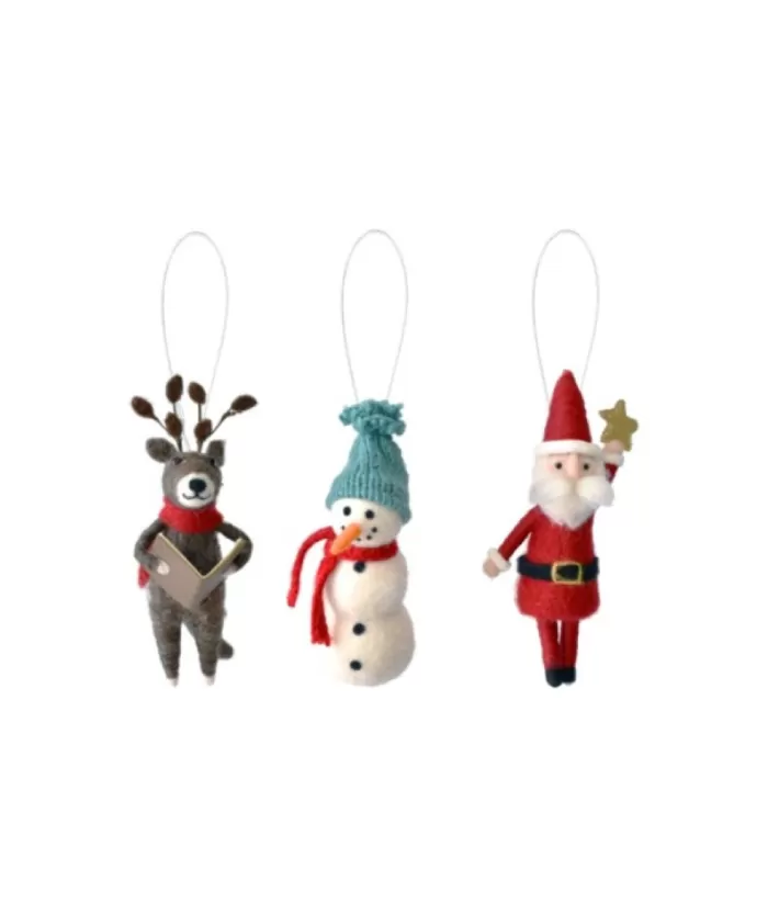 Boutique de Noël Santa'S Workshop*Xmas Tree Ornament, Woolly Santa Claus Holding A Star Aloft