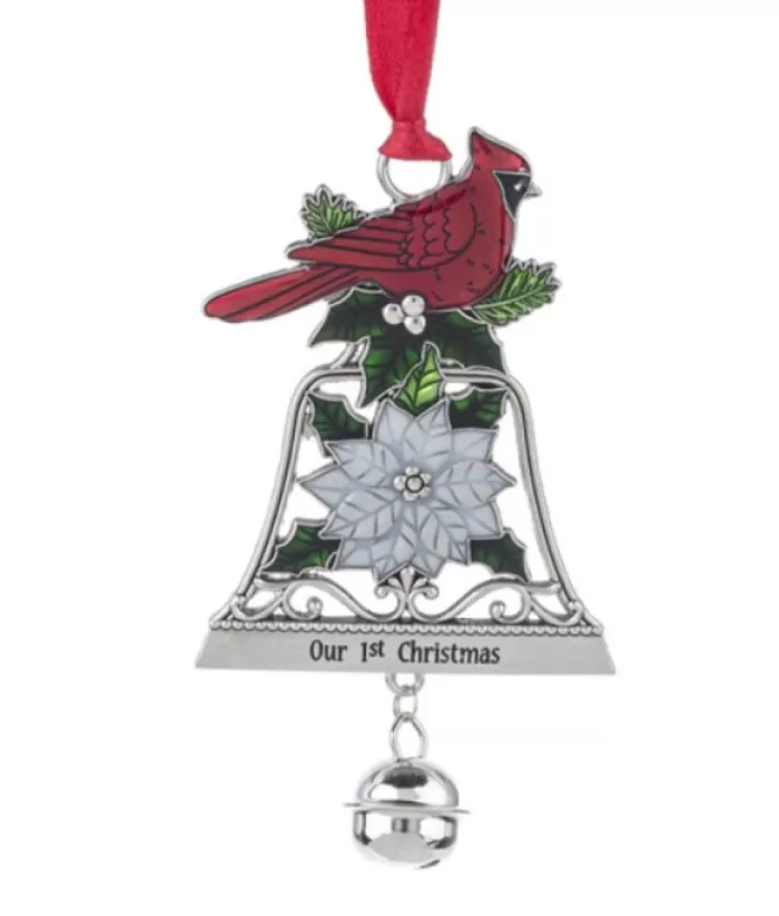 Boutique de Noël Family & Friends*Zinc Cardinal Ornament With Message For 1St Xmas